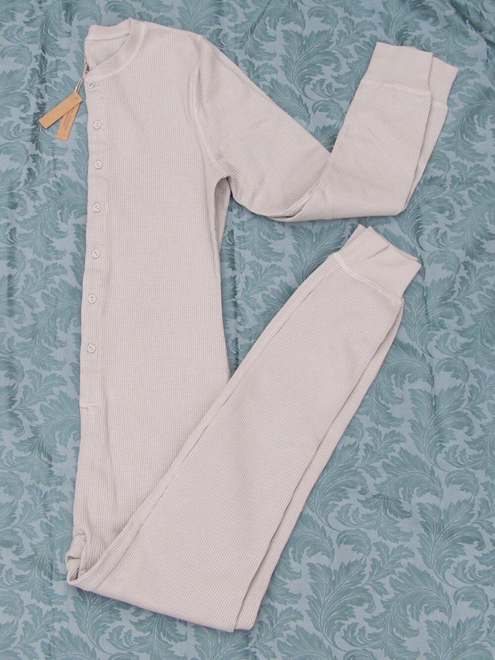 NEW size XL SKIMS Waffle Knit Onesie Jumpsuit in Light Gray color